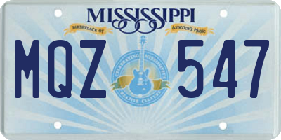 MS license plate MQZ547