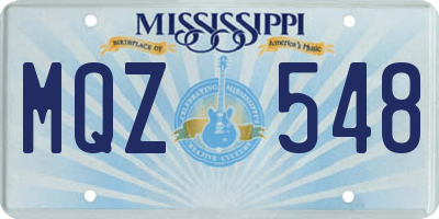 MS license plate MQZ548