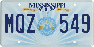 MS license plate MQZ549