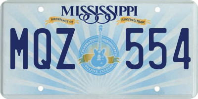 MS license plate MQZ554