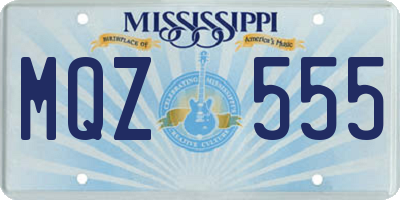 MS license plate MQZ555
