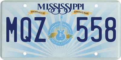 MS license plate MQZ558