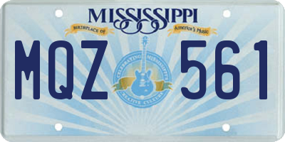 MS license plate MQZ561