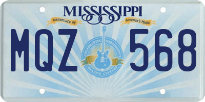 MS license plate MQZ568