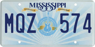 MS license plate MQZ574