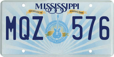 MS license plate MQZ576