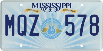 MS license plate MQZ578