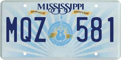 MS license plate MQZ581