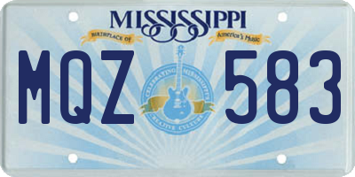 MS license plate MQZ583