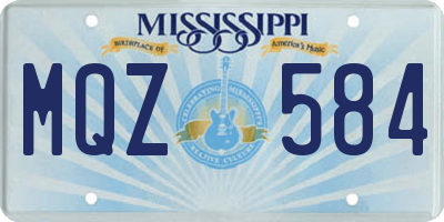 MS license plate MQZ584