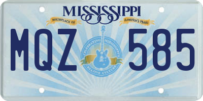 MS license plate MQZ585