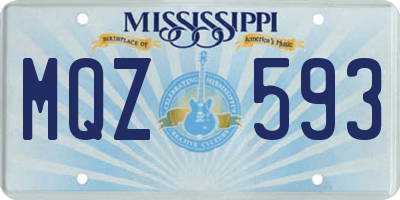 MS license plate MQZ593
