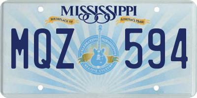 MS license plate MQZ594