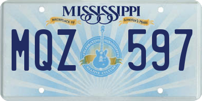 MS license plate MQZ597