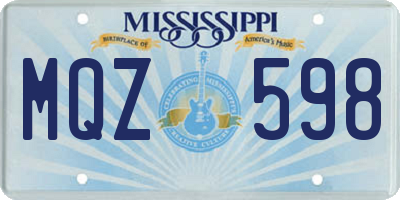MS license plate MQZ598