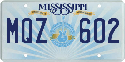 MS license plate MQZ602