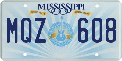 MS license plate MQZ608