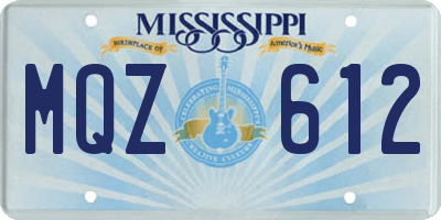 MS license plate MQZ612
