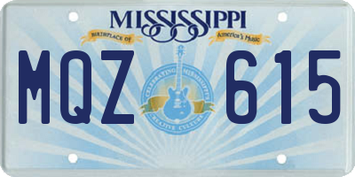 MS license plate MQZ615