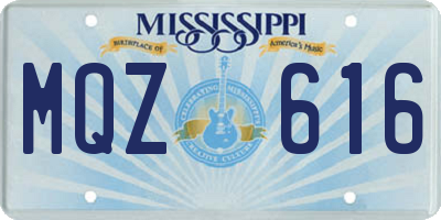 MS license plate MQZ616