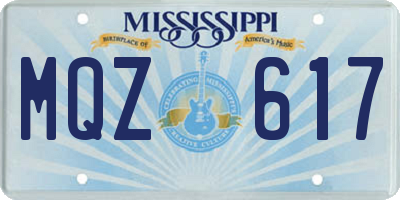MS license plate MQZ617
