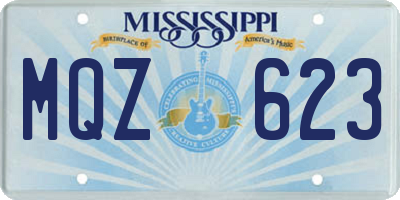 MS license plate MQZ623