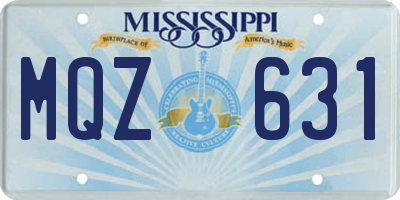 MS license plate MQZ631