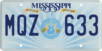 MS license plate MQZ633
