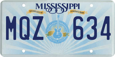 MS license plate MQZ634