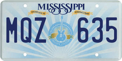 MS license plate MQZ635