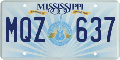 MS license plate MQZ637
