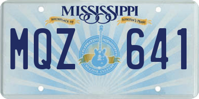 MS license plate MQZ641