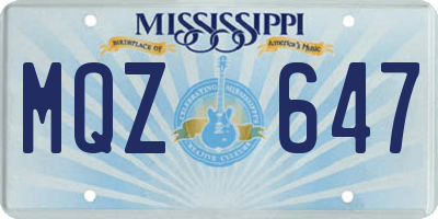 MS license plate MQZ647