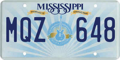 MS license plate MQZ648