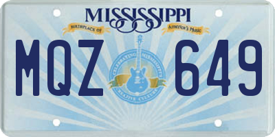 MS license plate MQZ649