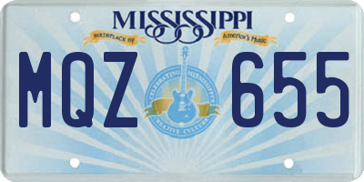 MS license plate MQZ655