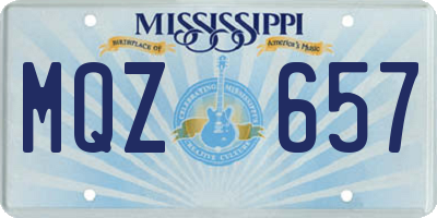 MS license plate MQZ657