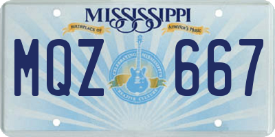 MS license plate MQZ667
