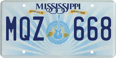 MS license plate MQZ668