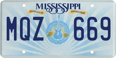 MS license plate MQZ669
