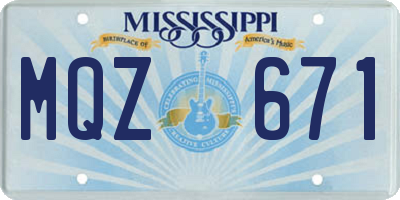 MS license plate MQZ671