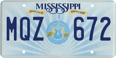 MS license plate MQZ672