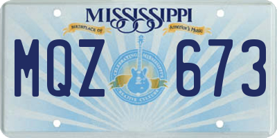 MS license plate MQZ673
