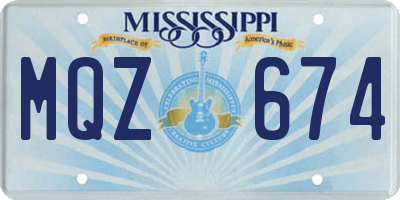 MS license plate MQZ674