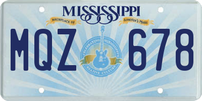 MS license plate MQZ678