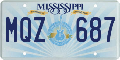 MS license plate MQZ687