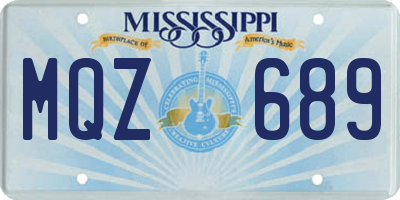 MS license plate MQZ689