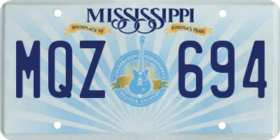 MS license plate MQZ694