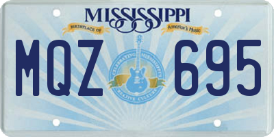 MS license plate MQZ695