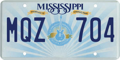 MS license plate MQZ704